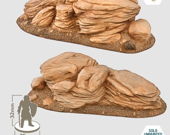 Wüste – Große Felsen – Hochwertiges Harzmodell