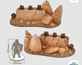 Wüste - Niedrige Mauer - Hochwertiges Harzmodell
