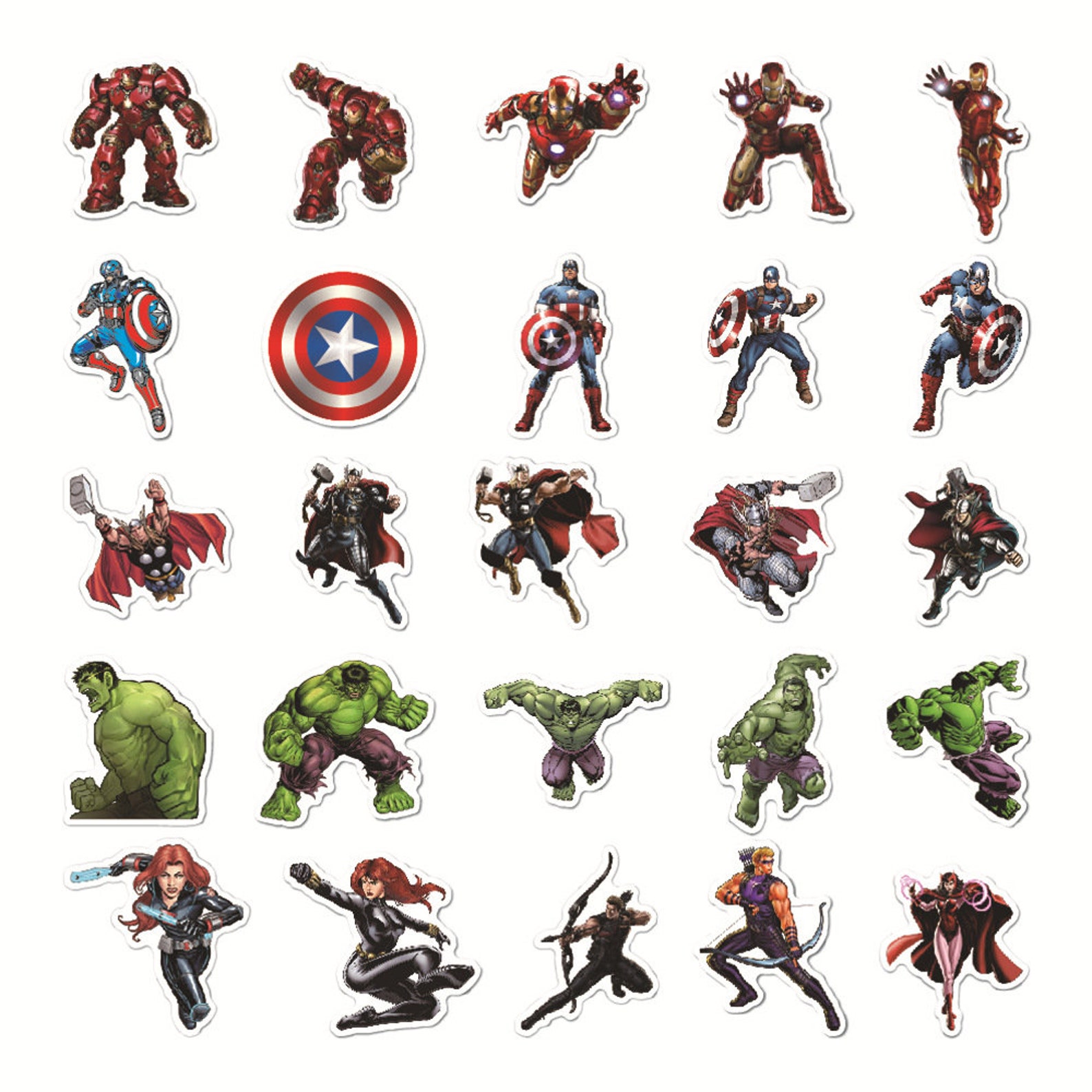 104 PCS Marvel Stickers Captain America Stickers Stucky Etsy