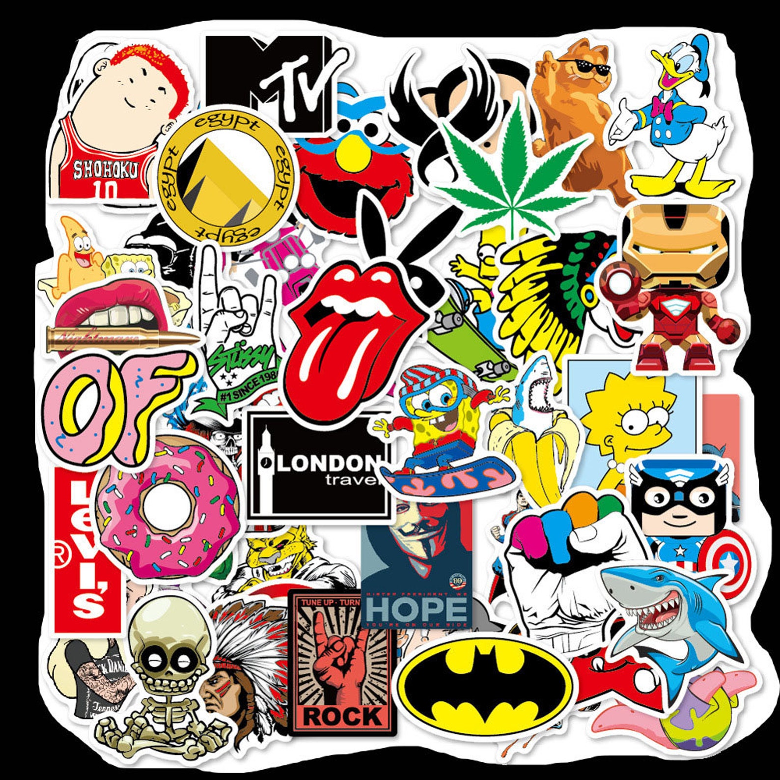 100 Random Sticker Pack Stickers Decals Vinyls for Laptop Kids Etsy