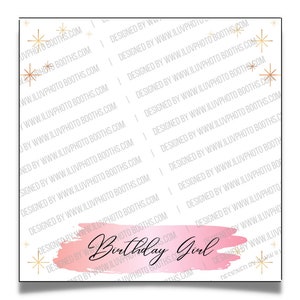 360 Booth Rose Gold Birthday Square Overlay Editable Canva Template, Touchpix, Snappic