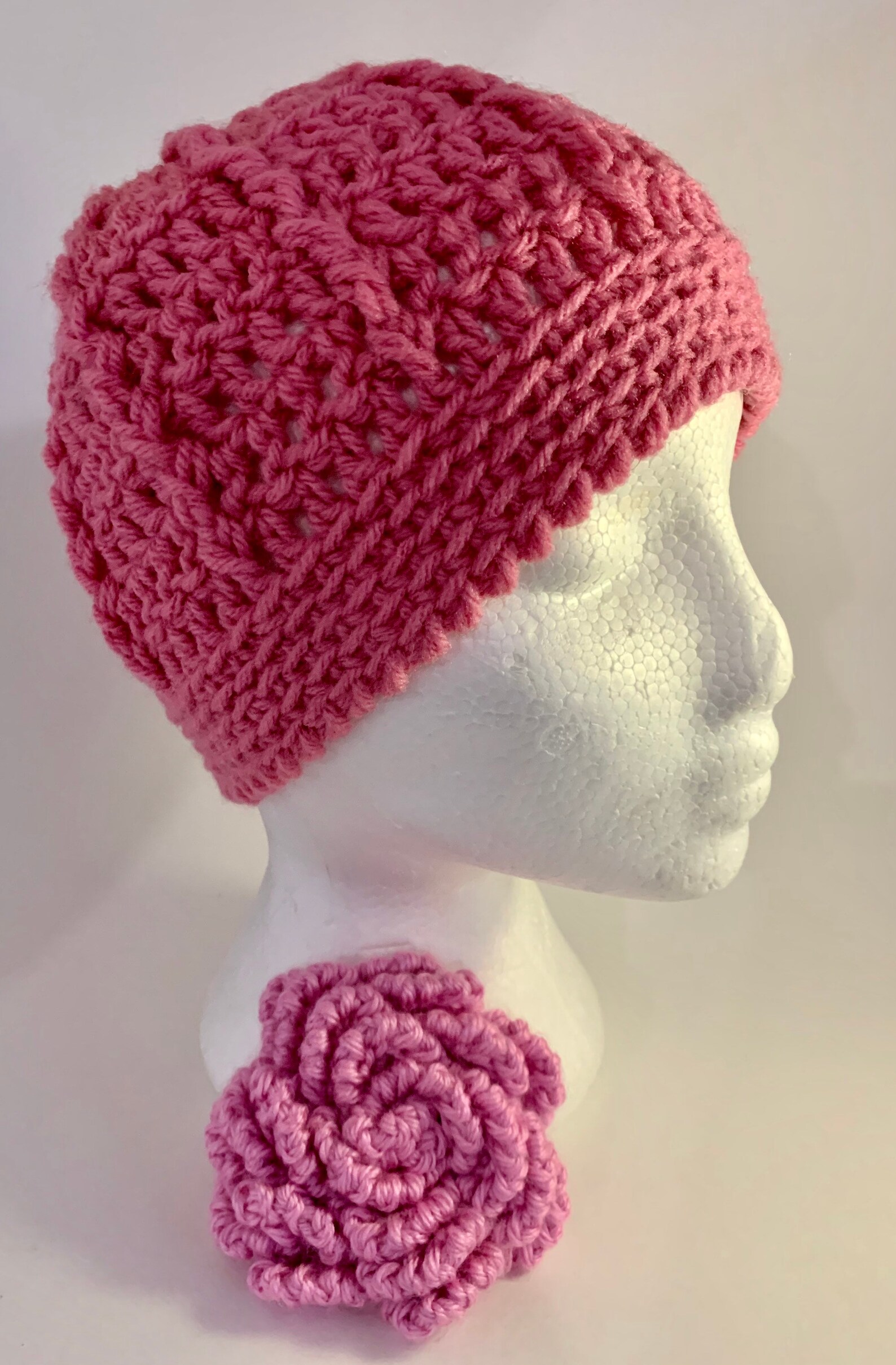 Crocheted hat and flower lot 7 Etsy