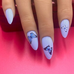 Blue Butterfly Nail Sticker, Butterfly Nail Stickers, Butterflies Nail Decals, Butterfly Sticker, Nail Stickers
