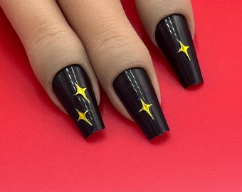 Gold Stars Nail Sticker, Nail Sticker, Golden Start Nail Stickers, Star Sticker