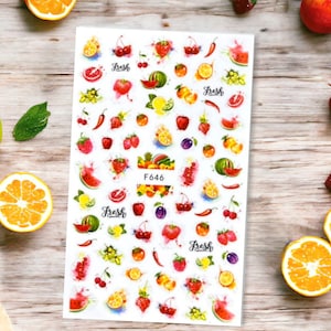 Fruits Nail Sticker, Fruit Nail Stickers, Fruit Nail Decals, Fruit Stickers, Fruit Decals, Fruit Decal, Nail Art