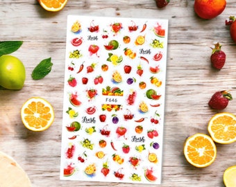 Fruits Nail Sticker, Fruit Nail Stickers, Fruit Nail Decals, Fruit Stickers, Fruit Decals, Fruit Decal, Nail Art