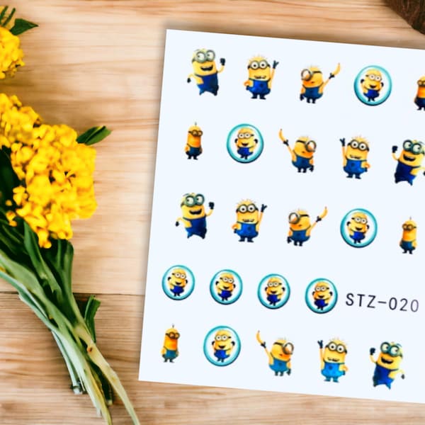 Minions Water Decal Sticker, Minions Water Decal Nail Sticker, Minions Water Decal Sticker, Minions Nail Sticker