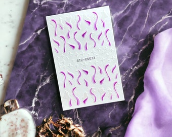 Purple Swirls Nail Sticker, Swirls Nail Decal, Nail Decal, Nail Stickers, Self Adhesive Decal, Swirl Stickers, Self Adhesive Sticker