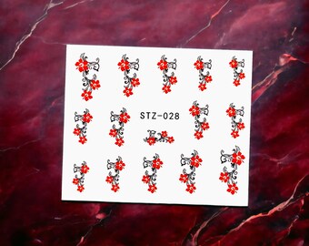 Red Cherry Blossoms Water Decal Sticker, Cherry Blossom Water Decal,  Nail Sticker, Water Decal Sticker, Cherry Blossom Nail Sticker
