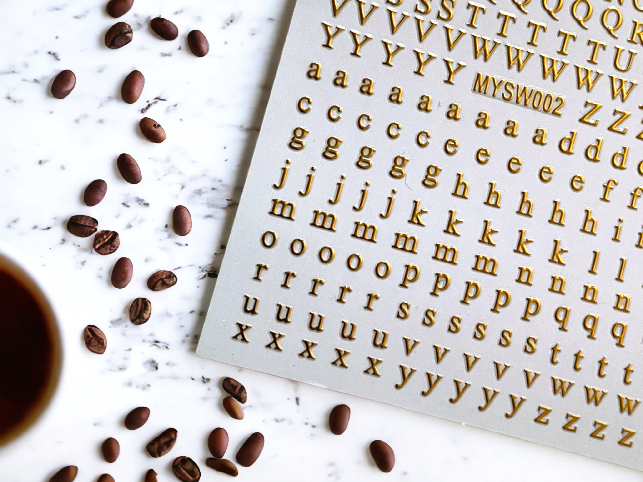Gold Letters Sticker, Gold Alphabet Sticker, Gold Letters Nail Sticker ...