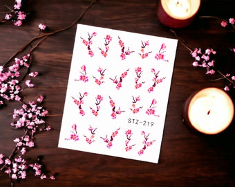 Cherry Blossoms Water Decal Sticker, Cherry Blossom Water Decal,  Nail Sticker, Water Decal Sticker, Cherry Blossom Nail Sticker