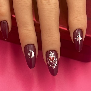 Moon and Star Nail Sticker, Moon Nail Decals, Star Nail Decals, Nail Stickers, Star Stickers, Moon Stickers, Heart Sticker