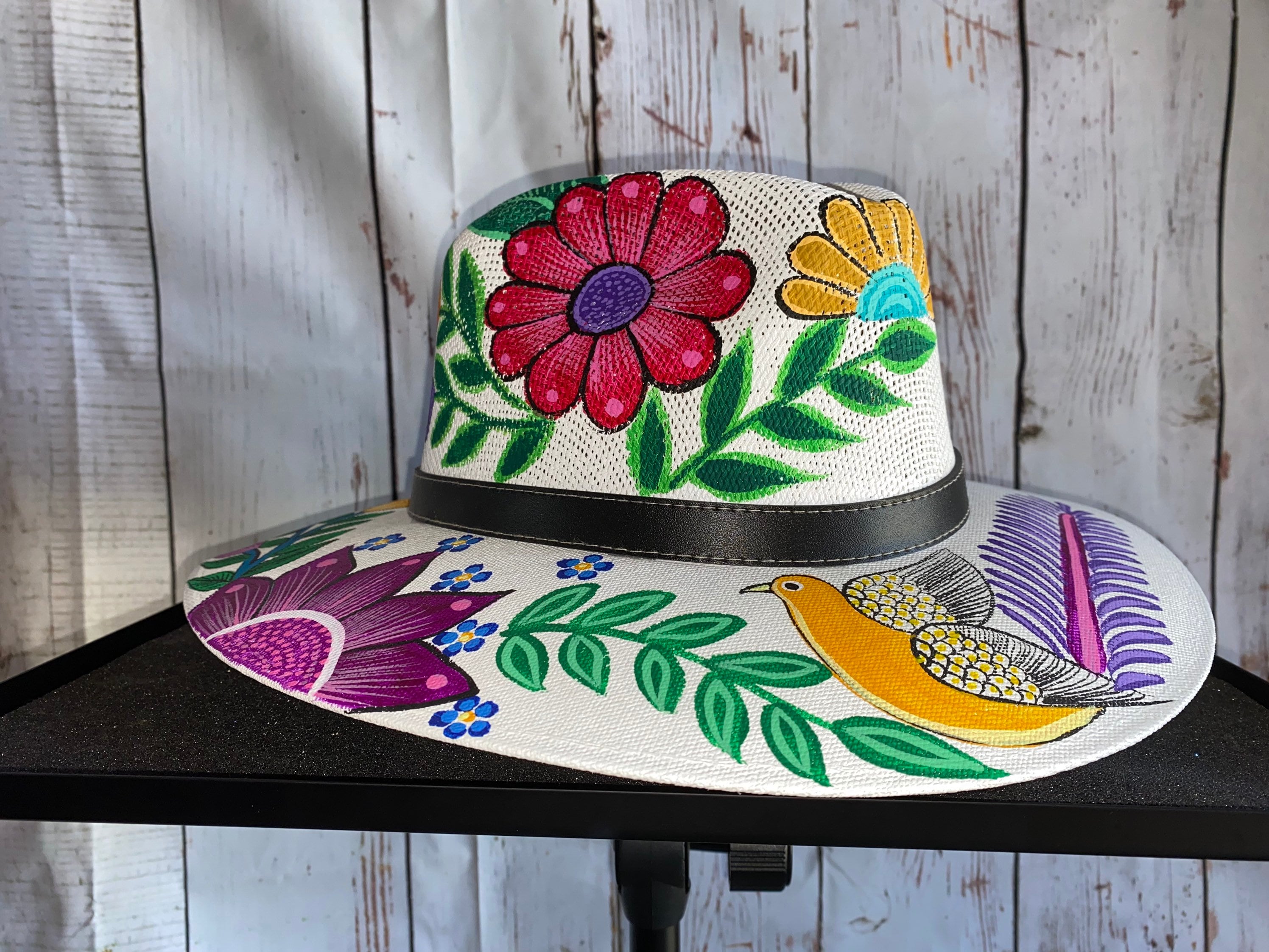 Cute Hand Painted Mexican Fedora Hat Etsy