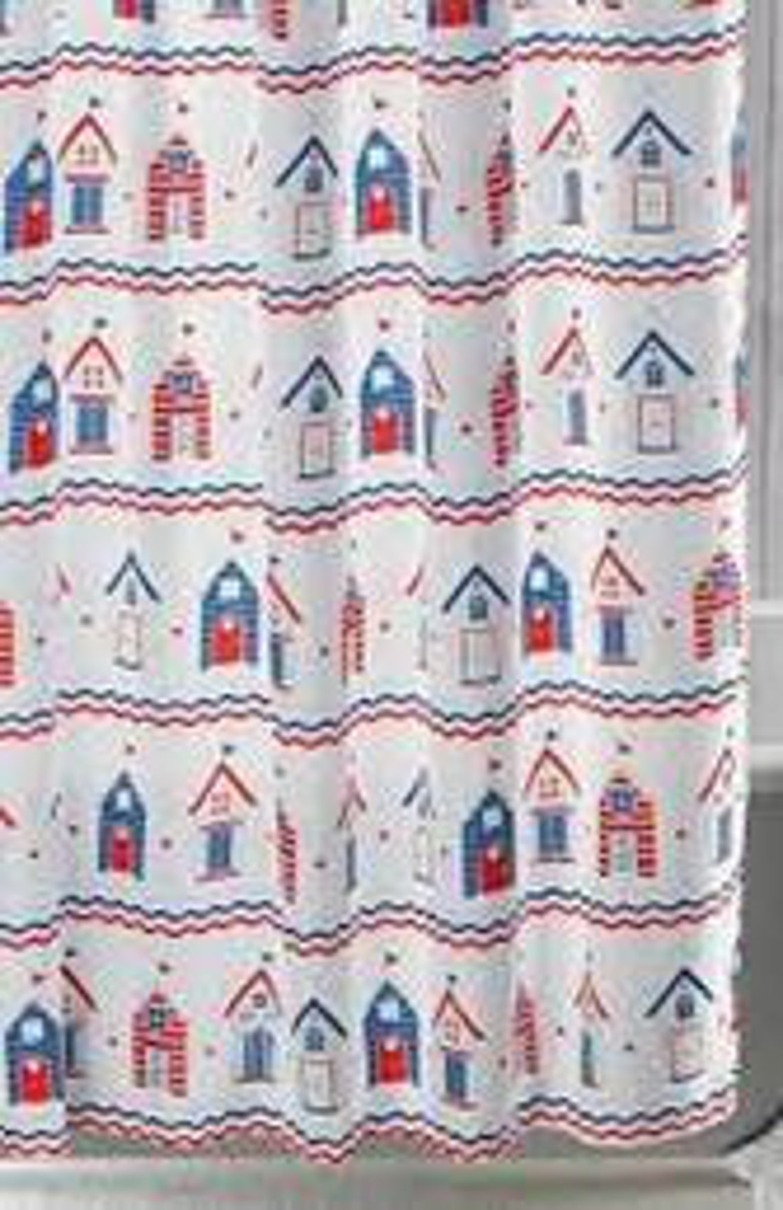 Beach Hut Shower Curtain Etsy