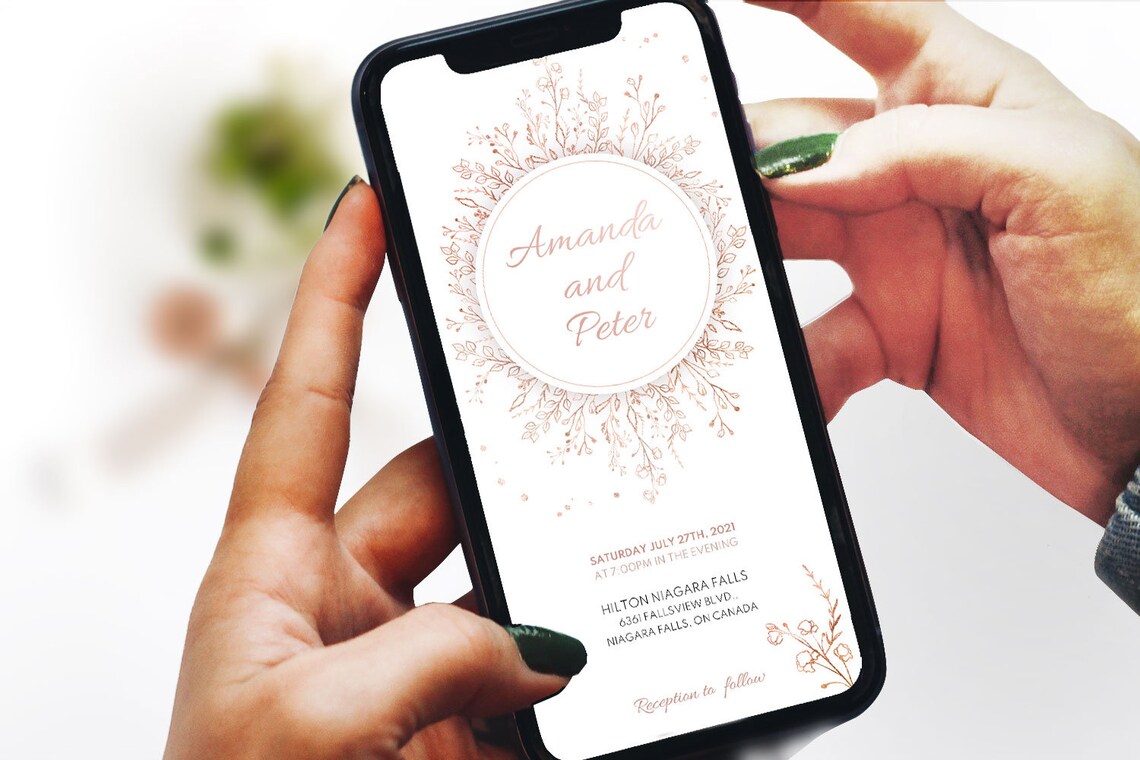 Boda Invitación electrónica Invitación de boda digital Etsy