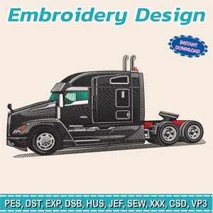 Embroidery Design / black Truck  / INSTANT Download / Car Design / Embroidery file has been tested