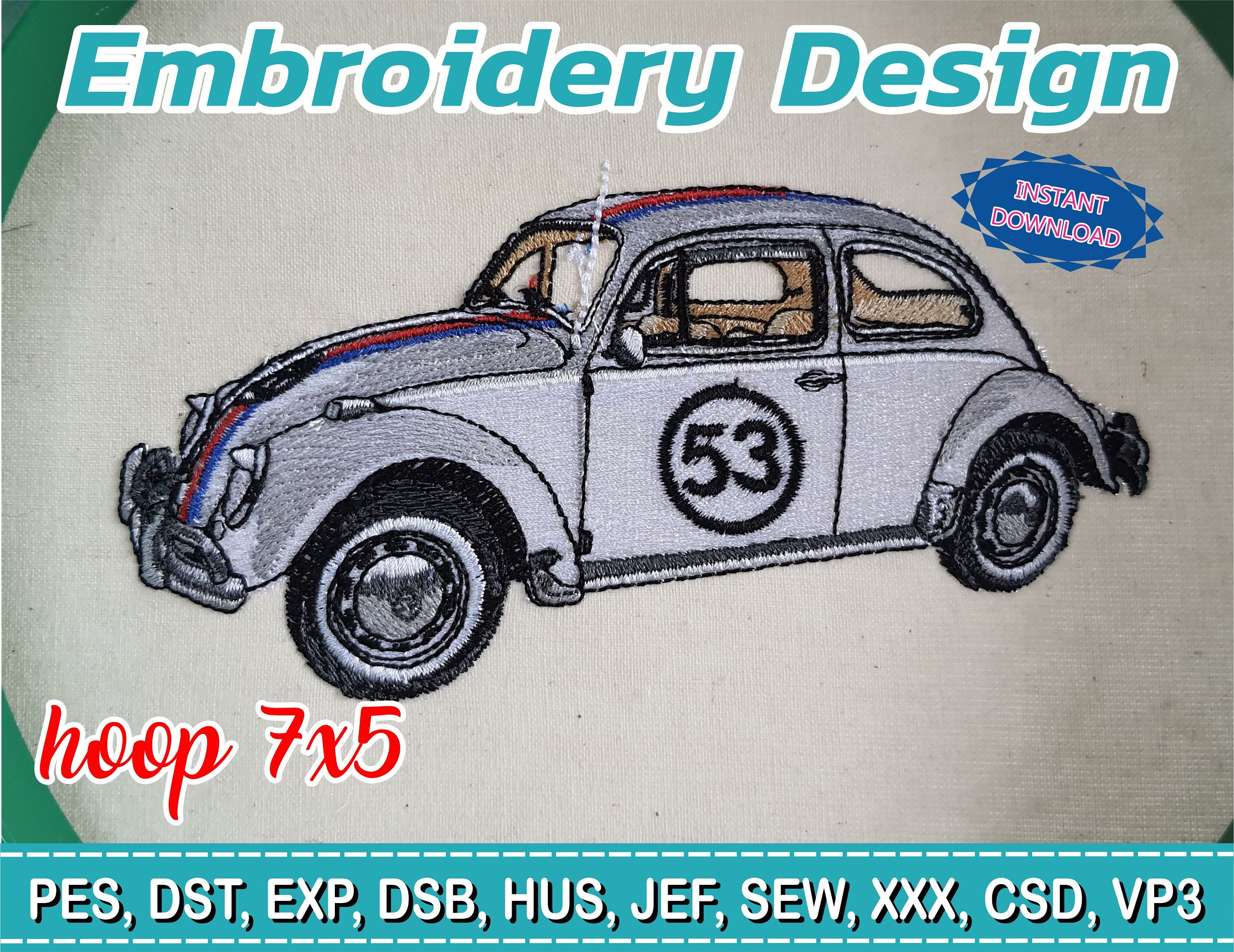 Embroidery Design / Volkswagen / Volkswagen Beetle / 4 Etsy