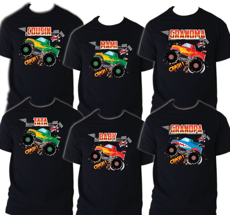 Monster TrucK Family Tshirt Birthday Matching Party Etsy