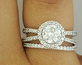 Split Shank Wedding Bridal Ring 14K White Gold- Criss Cross Ring 2.28 Ct Oval Cut Diamond Engagement Ring Bridal Gift For Pretty Women
