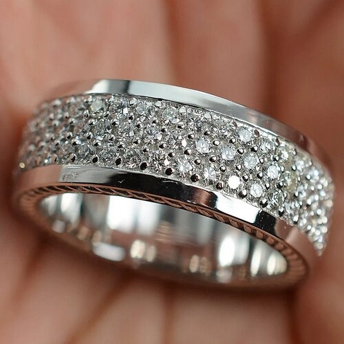 Men's Engagement Ring Men's Diamond Wedding Band 2.5 - Etsy