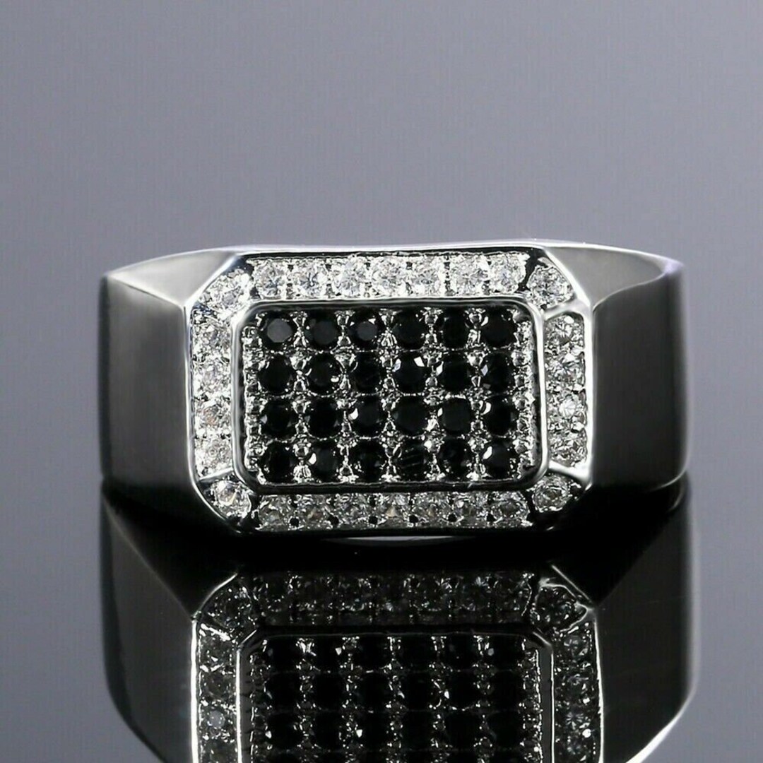 2.18 Ct Black & Diamond, Men