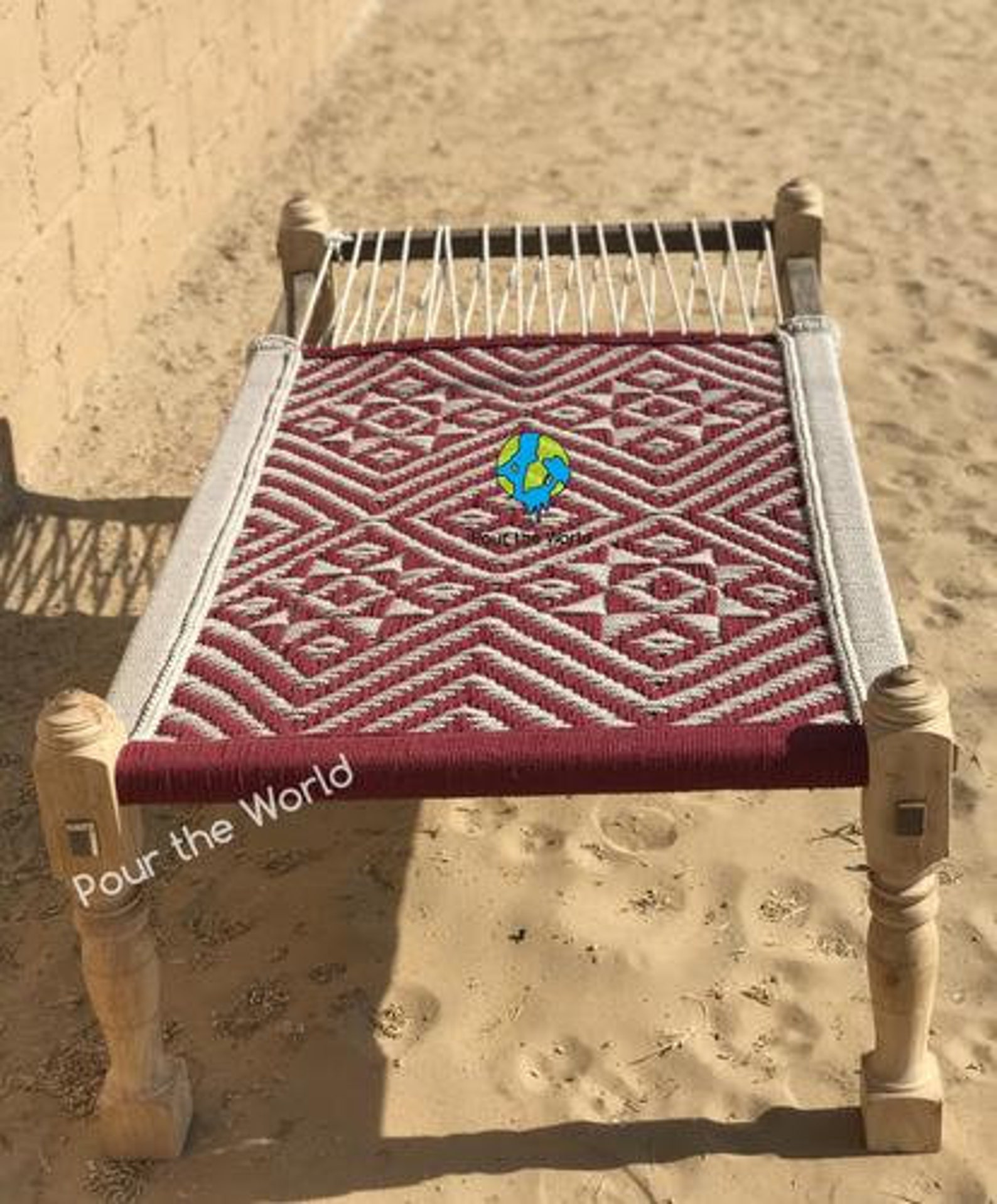 Indian Charpoy Daybed, Indian Bed, Charpoy Bed, Hand Braided, Carved Charpoy Bed, Handmade