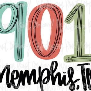 901 Memphis Tennessee PNG Sublimatie Afdrukbaar