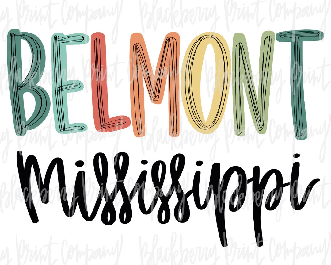 Belmont MS PNG Sublimation Digital Download Etsy