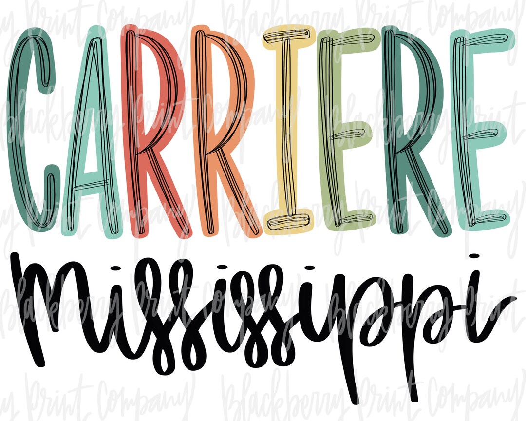 Carriere MS PNG Sublimation Hand Lettered Digital Download Etsy