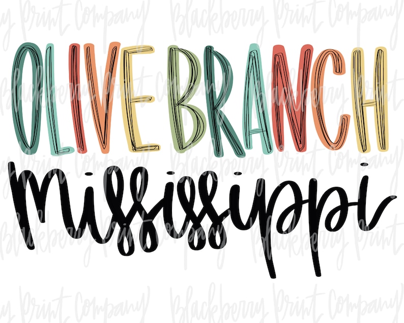 Olive Branch MS PNG Sublimation Digital Download Etsy