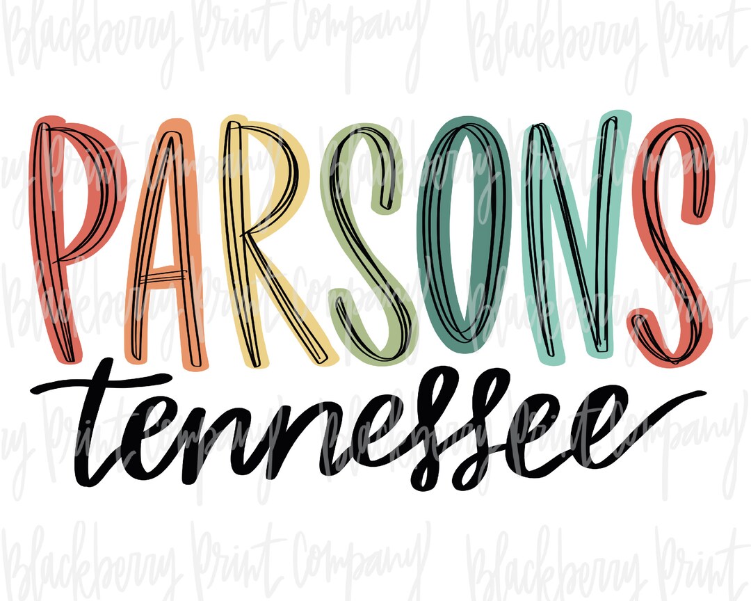 Parsons TN PNG Hand Lettered Sublimation Digital Download Etsy