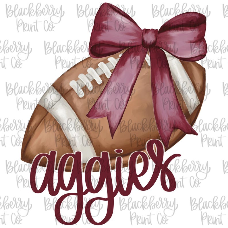 Aggies Football With Bow PNG, DTF Sublimation (digital Download) - Etsy