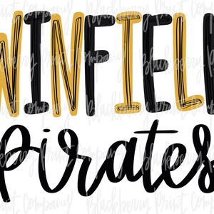Winfield Pirates PNG Sublimation Imprimable