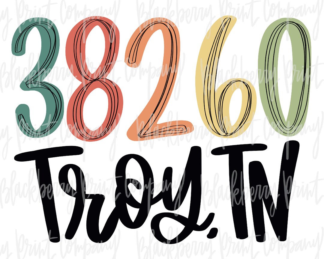 Troy TN Zip Code PNG Sublimation Digital Download Etsy
