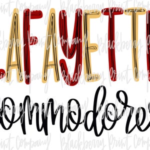 Lafayette Commodores PNG Sublimation Printable