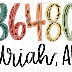 36480 Uriah AL PNG Sublimation Hand Lettered Digital Télécharger