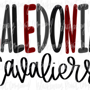 Caledonia Cavaliers PNG Sublimation Hand beschriftet druckbar