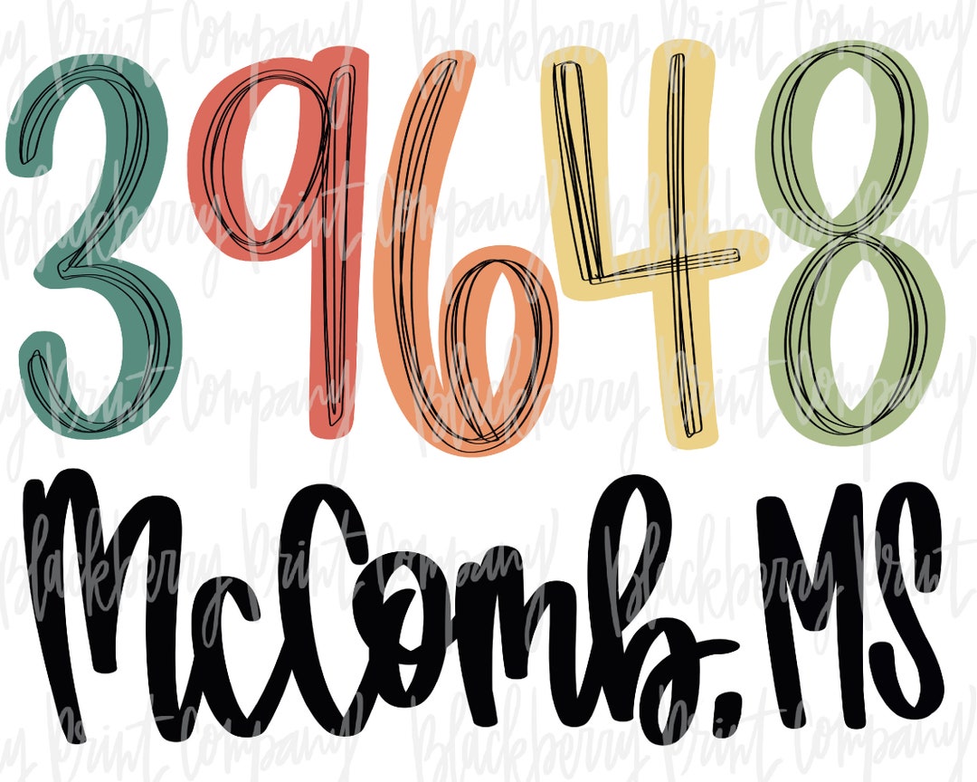39648 MS PNG Zip Code Sublimation Printable Etsy