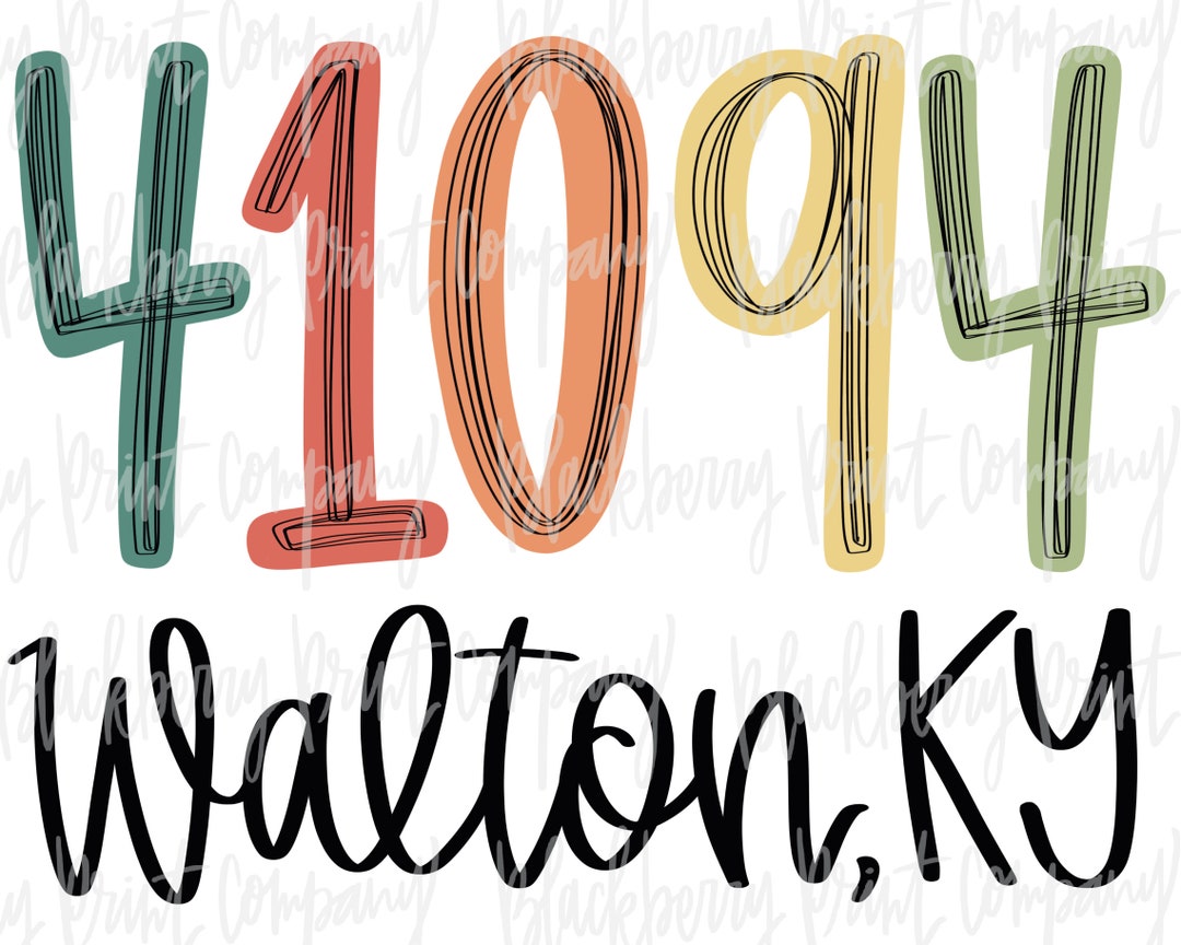 41094 Walton KY PNG Zip Code Sublimation Printable Etsy