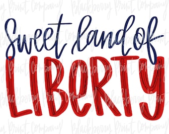 Süßes Land der Freiheit PNG Sublimation handbeschriftet digitaler Download