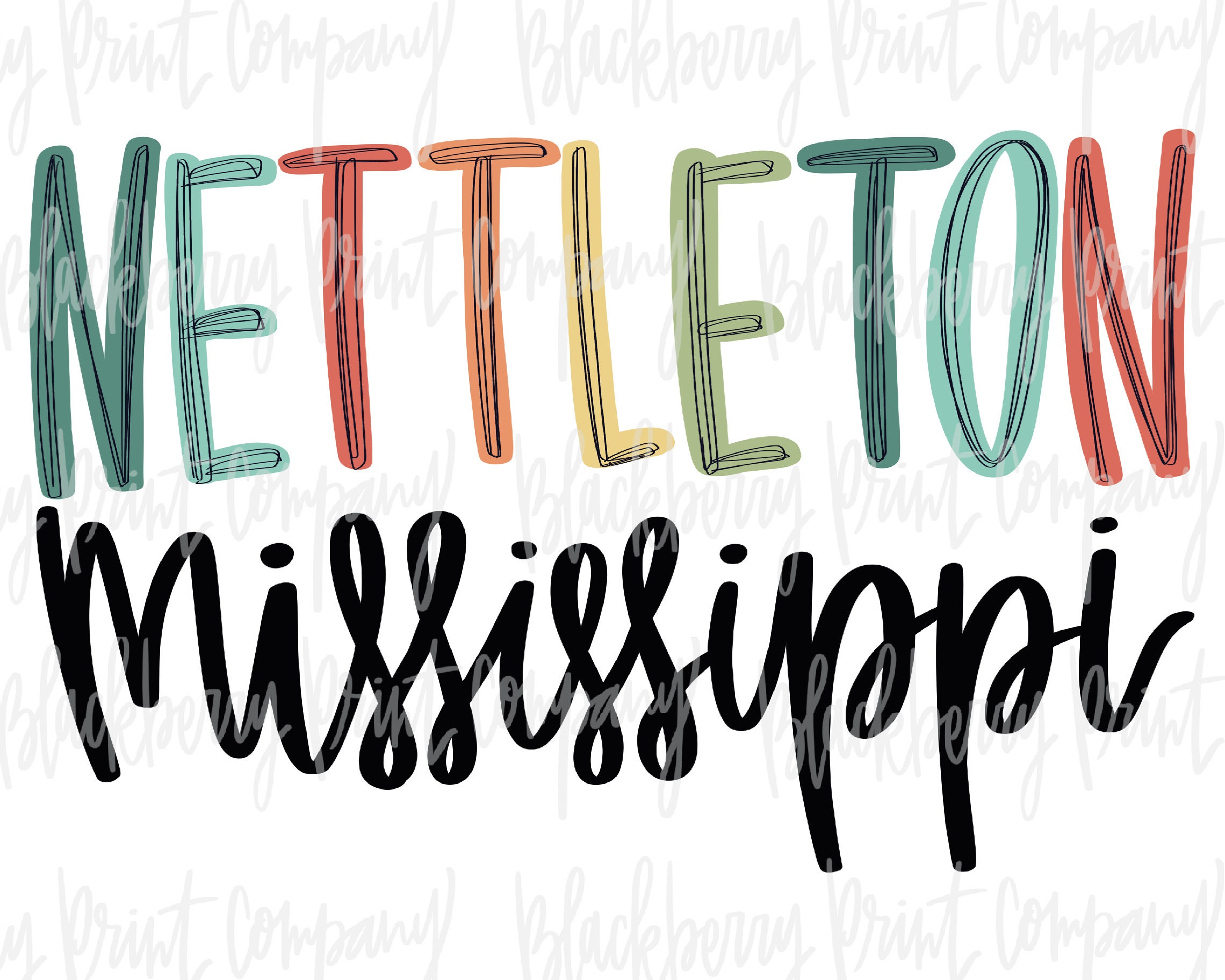 Nettleton MS City State PNG Sublimación Descargar digital Etsy