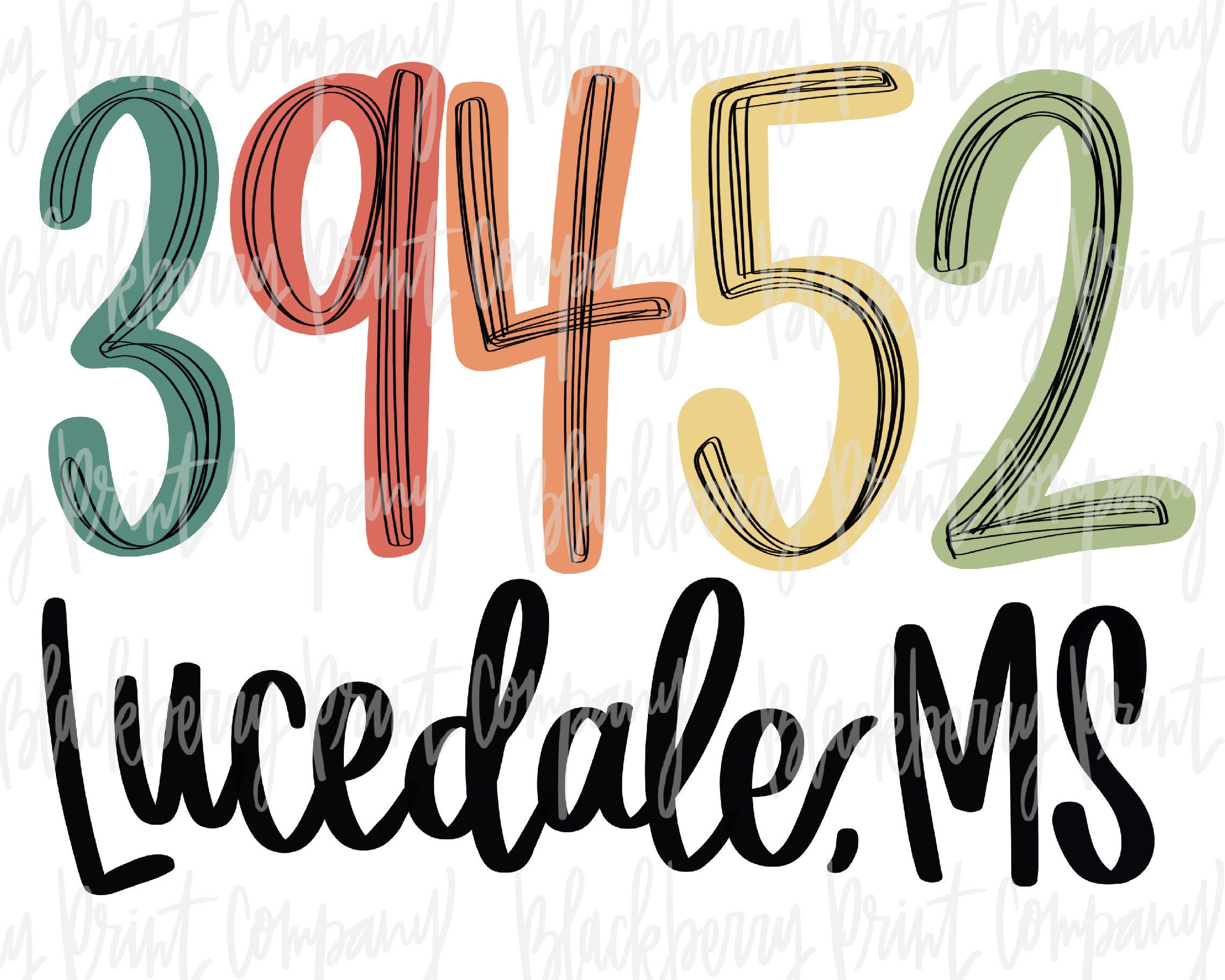 39542 Lucedale MS PNG Zip Code Sublimation Printable Etsy