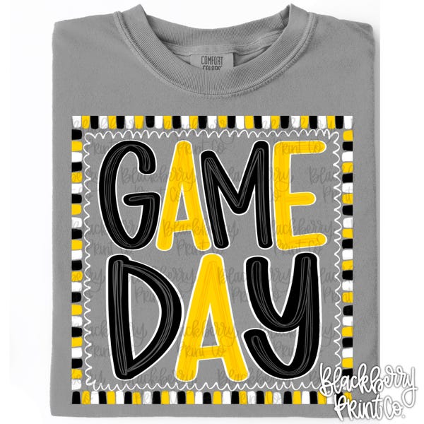 Game Day PNG, School Spirit Digital Download, Hand Drawn PNG, Sublimation, DTF, Back to School, Teacher Shirt, Color Pop, Football png