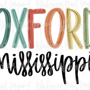 Oxford MS City State PNG Sublimation Printable