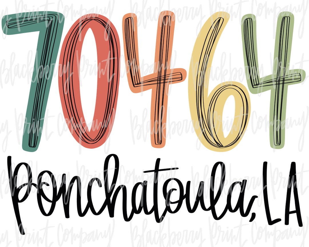 70464 Ponchatoula LA PNG Zip Code Sublimation Printable Etsy