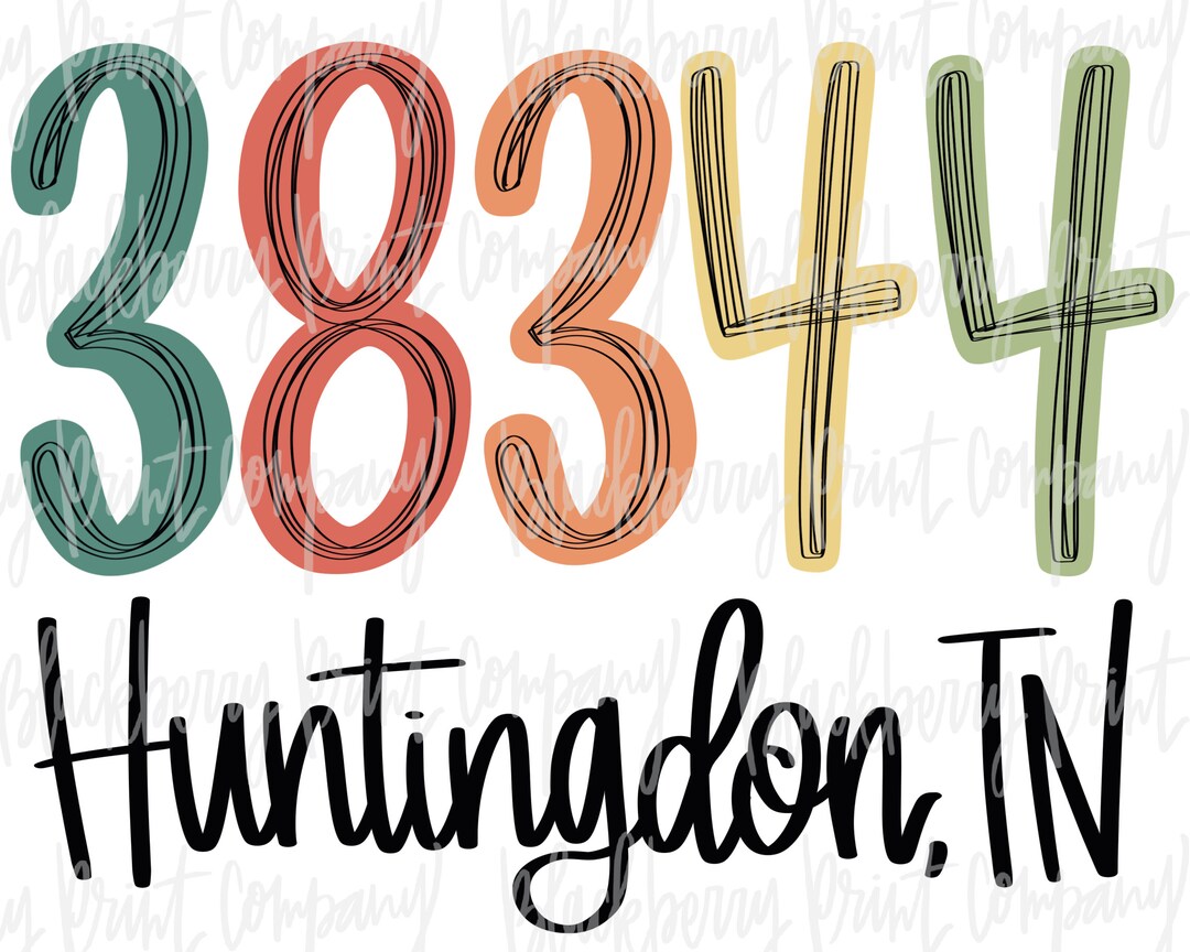 38344 Huntingdon TN PNG Sublimation Digital Download Etsy