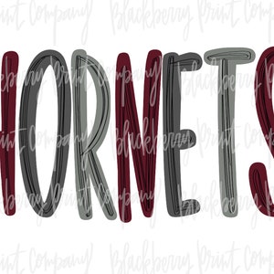 Hornets PNG Sublimation Hand beschriftet druckbar