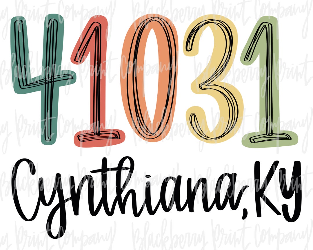 41031 Cynthiana KY Zip Code PNG Sublimation Etsy