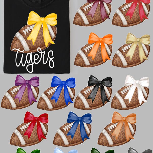 Leopard Football PNG Bundle, DTF, Printable, Hand Drawn Png, Football Design, Girly Football