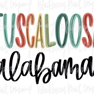 Tuscaloosa Alabama PNG imprimable par sublimation